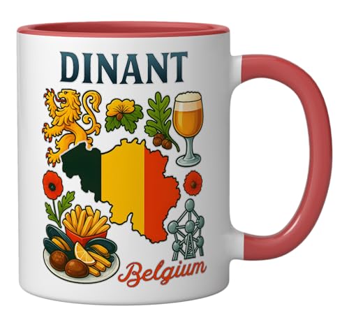 Taza de Cerámica Dinant Vacation con Bandera de Bélgica miniatura 2