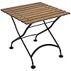 Sunnydaze European Chestnut Wood Folding Square Side Table for Indoor or Outdoor Use 20 Inch Brown