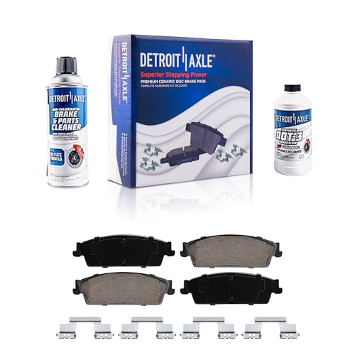 Image of Detroit Axle - Rear Brake Pads for 2007-2013 Chevrolet Silverado 1500 Avalanche GMC Sierra 1500, 2007-2014 Yukon XL Suburban 1500 Tahoe Escalade EXT ESV 2008 2009 2010 2011 2012, 2 Ceramic Brake Pads