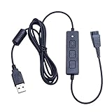 Headset-QD-Anschlusskabel zum USB-Stecker verwandelt Ihre Headsets in Computer, PC, Laptop, Softphone.