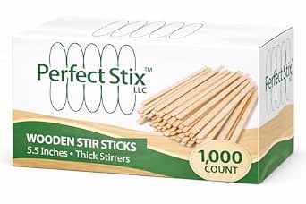 Perfect Stix Premium Wooden Coffee Stirrer Sticks, 5.5 inches, 1000 count
