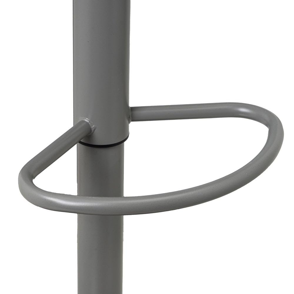 LOLAhome Taburete Alto de Cocina Regulable en Altura Gris con Respaldo Alto | Asiento acolchado y tapizado en poliel. Respaldo alto rígido. Altura ajustable de 83 a 104 cm. Resiste hasta 120 kg