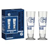 RITZENHOFF 9054001 Schnapsglas 52 ml - 2er Set - Serie FC Schalke 04-2 Stück mit Vereinsdekor - Made in Germany