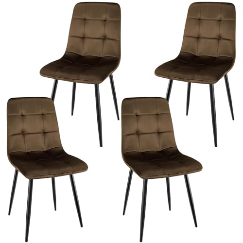 Anvofong Silla De Comedor Conjunto De 4, Engrosada Holandesa Cojín De Terciopelo Silla De Comedor Adecuado Para Comedor Cocina Comedor, Estudio De Lectura, Sala De Ocio, Marrón Anvofong Silla De Comedor Conjunto De 4, Engrosada Holandesa Cojín De Terciopelo Silla De Comedor Adecuado Para Comedor Cocina Comedor, Estudio De Lectura, Sala De Ocio, Marrón