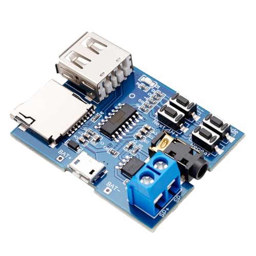 hiBCTR Super decoder - dfplayer mini mp3 Module with Audio Amplifier and Recorder for tf Card u Disk Play, Micro USB 5v Power Supply