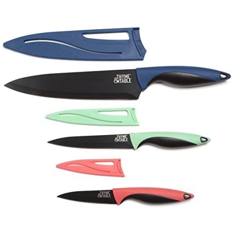 Thyme & Table 3-Piece Cooking Tool Set - Non-Stick Coated Stainless Steel Knifes in Mixed Colors Cover
