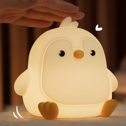 Veilleuse tactile pingouin pour endormir bébé sans bruit dans sa chambre