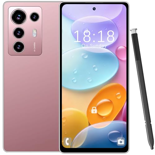 viqee Android Smartphone 8+256GB 6,8" HD-Display, 4500 mAh Akku & 21+8 MP Dual-Kamera - Simlockfrei, Dual-SIM, Face ID & OTG,Roségold