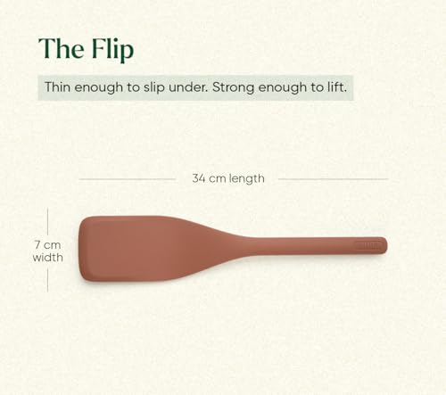 Image of Ember Cookware Silicone Spatula Set of 3 - Stir, Flip & Scraper | Platinum Grade Food Safe | Heat Resistant Up to 230C | Seamless Unibody Design | Terracotta