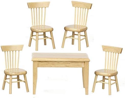 Melody Jane Dollhouse Unfinished Table & Chairs Kitchen Dining Room Furniture Set 1:12
