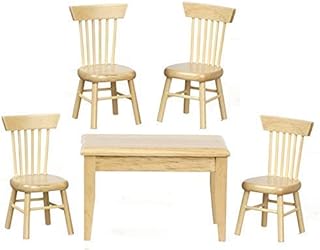 Melody Jane Dollhouse Unfinished Table & Chairs Kitchen Dining Room Furniture Set 1:12