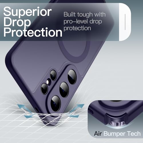 Image of JETech Magnetic Cover Case for Samsung Galaxy S26 Ultra, Compatible with MagSafe, Camera Lens Full Protection, Translucent Matte Back Shockproof Phone Cover (Heron Purple)
