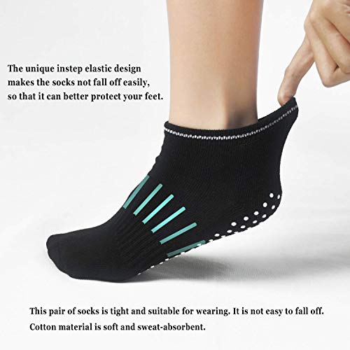 Dwg Anti Slip Non Skid Slipper Socks With Grips Sticky Home Hospital Athletic Socks For Adult Women 4 Pack #TOP6