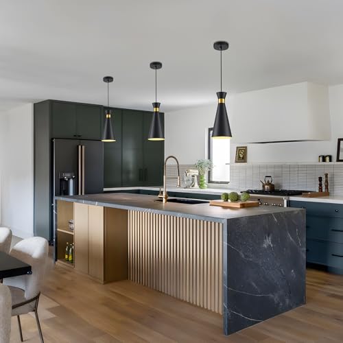 2026 New Pendant Lights Kitchen Island 3 Pack Black Gold, 5.9" Mini Modern Island Lights for Kitchen Pendant Light fixtures Adjustable Hanging Small Farmhouse Kitchen Island Lighting for Sink Bar by Alynzee - Image 3