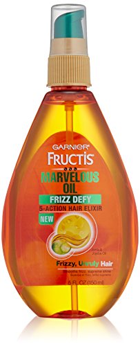 Garnier Skin and Hair Care Fructis Marvelous Oil Frizz Defy 5-Action Hair Elixir for Unruly Hair, 5 Fluid Ounce