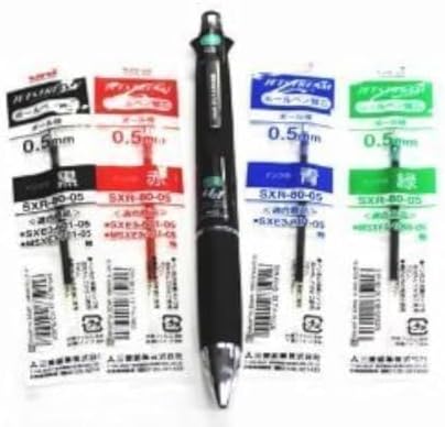 Uni-ball Jetstream 4&1 4 Color 0.5 Mm Ballpoint Multi Pen(msxe510005.24)+ 0.5 Mm Pencil(black Body) & 4colors Ink Pens Refills Value Set image 3