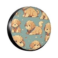 Golden Retriever – Housses De Pneu De Secours Universelles Imperméables Pour Remorque, VUS, Camion, Toutes Les Roues De Voiture De 35,6 Cm