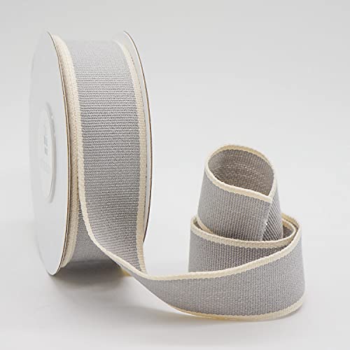 Ct Craft Llc Gray Cotton Ribbon With Ivory Edge (7/8 Inch (22Mm) X 10 Yards) | Home Decor, Wrapping Gifts & Custom Diy Crafts Decorative #TOP1