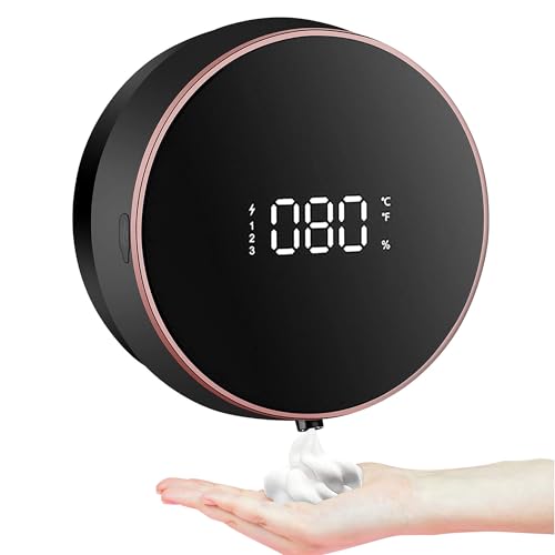 NOVANEX Automatic Wall-Mounted Electric Foaming Soap Dispenser : Hand-Free, Rechargeable, touchless, Intelligent, Smart and Modern Hand soap Dispenser for bathrooms, Kitchens (Black)