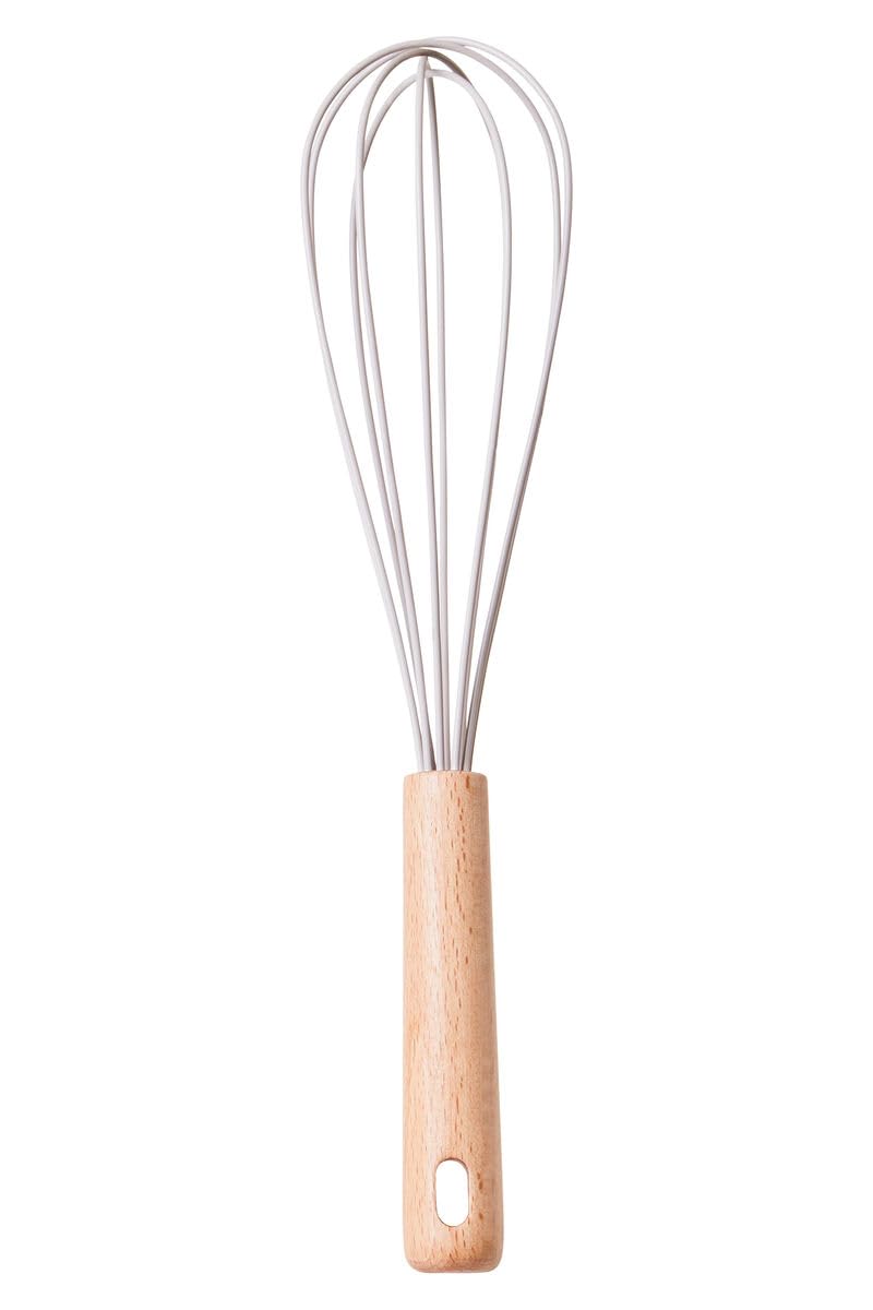 Premier Housewares Stylish Stone Grey Silicone Head Whisk|Sturdy Silicone-Covered Wire Mixer with Ergonomic Grip|Ash Grey Culinary Whisk|Perfect for Gentle Blending & Creaming