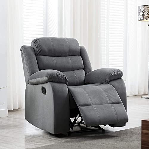 Sillón reclinable tapizado gris oscuro con masaje miniatura 3