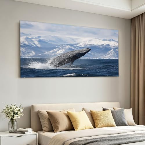 Lienzo de ballena moderno para decorar tu salón u oficina con elegancia marina 4