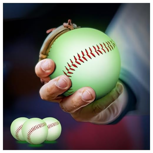 ARTWIND Glow in The Dark Light Up Baseball for Night Catch & Hit, 3 Pack