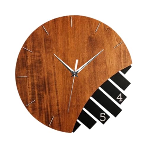 Horloge murale en bois silencieuse et ronde pour calmer le bureau