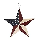Attraction Design Patriotic Metal Barn Star Wall Decor, 12inch Hanging Country Rustic Metal Star for