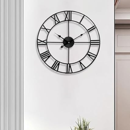 24 inch Large Metal Wall Clock, Industrial Indoor Outdoor Waterproof Art Decor Modern Clocks review