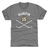 500 LEVEL Noah Hanifin Men's Premium T-Shirt - Noah Hanifin Vegas Sticks WHT (Tri Gray, Large)