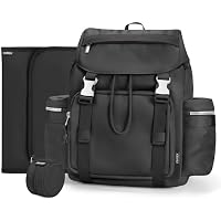 Coolrex Water-Resistant Diaper Bag Backpack w/ Changing Pad
