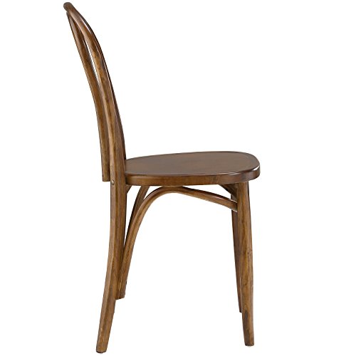 Modway Eon Natural Elm Wood Kitchen and Dining Room Chair in Walnut - Fully Assembled, Slat Back, 16"D x 20.5"W x 35"H by Modway - Image 2