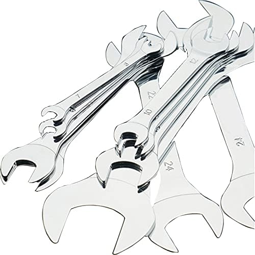 Adjustable spanner,10 pcs Wrench Set Ultra Thin Double Open End Slim Spanner Kit Super Thin Car Repair Hand Tool set Wrenches Professional Shifter Spanner (Color : 8PCS SET)(8pcs Set)