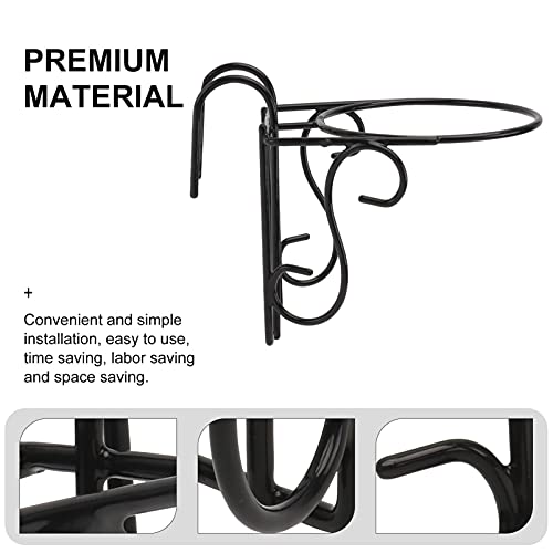 Yardwe 4PCS Anel Titular Com Gancho de Metal Pendurado Planta de de Flor Pot Stand Trilhos Gancho Pl