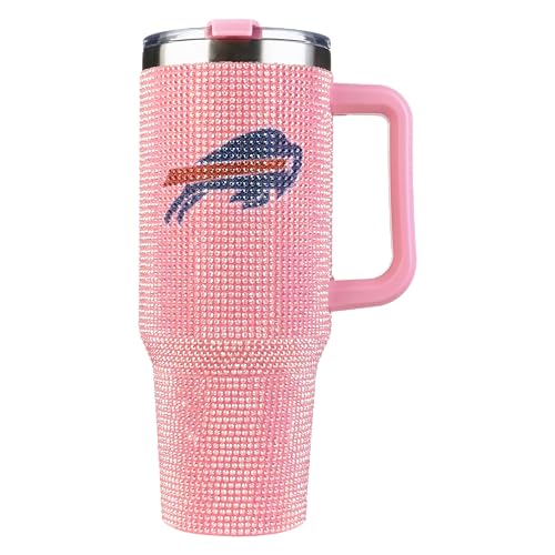 Image of The Memory Company Officially Licensed 40oz Pink Bling Game Day Tumbler, Buffalo Bills
