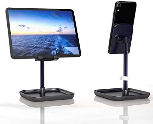 licheers Cell Phone Stand, Height Angle Adjustable Phone Holder for Desk Tablet Stand Compatible with iPhone 13/12/11 Pro Max, Samsung Galaxy S10 S9 S8 S7 Note10, Google Pixel,Kindle,Switch (Blue)
