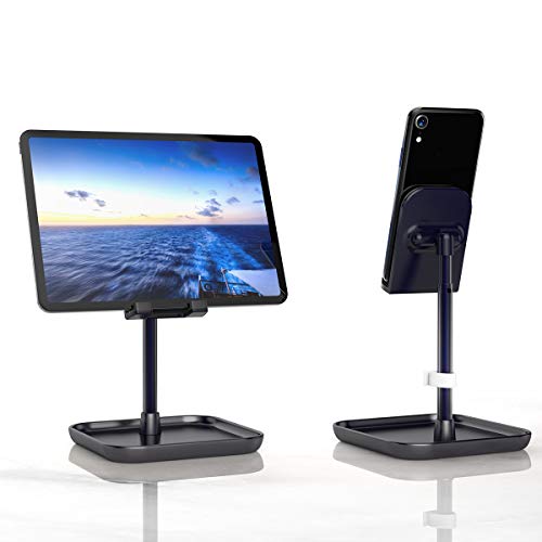Licheers Cell Phone Stand, Height Angle Adjustable Phone Holder For Desk Tablet Stand Compatible With Iphone 13/12/11 Pro Max, Samsung Galaxy S10 S9 S8 S7 Note10, Google Pixel,Kindle,Switch (Blue) #TOP20