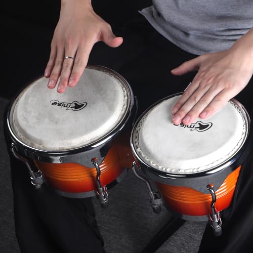 image for lotmusic Bongo Drums 6.5” and 7.5”, Birch Percussion Instrument Bo