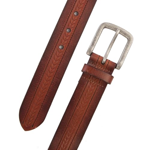 Image of Lucky Brand Men's Genuine Leather Belt | Classic | Casual | Everyday | Western | American Heritage | Metal Buckle