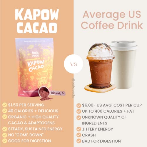 balaveda Kapow Cacao – USDA Organic Adaptogenic Mushroom Coffee Alternative with Reishi, Ashwagandha, and Cordyceps – 8 oz Bag (32 Servings) — view 6