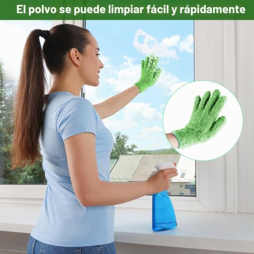 Miniatura 6 de Sibba 2 Piezas De Guantes De Microfibra Para El Polvo, Guantes De Mano Para El Automóvil, Limpieza, Desempolvar, Puños Reutilizables, Fieltro De Coral, Lavables, Guantes De Limpieza De Plantas Para