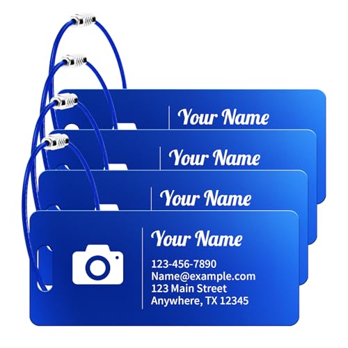 Personalized Luggage Tags for Suitcases, 4 Pack