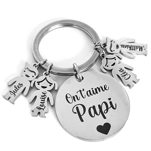 Porte-Clés Personnalisé "Mon Grand-Père" - Cadeau Émouvant Pour Papy - Acier Inoxydable