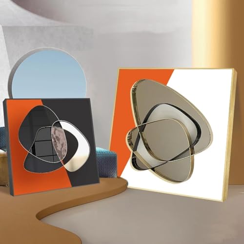 Images murales décoratives maison orange et gris | Duo toiles