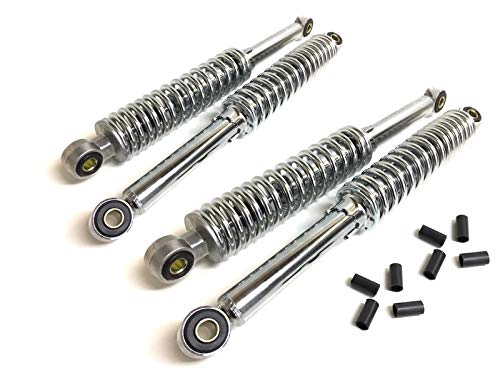 4x 310mm Stoßdämpfer Chrom Set – Tieferlegung passend für Simson Duo, Schwalbe, Star SR4-2