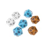 Yajiun 7 PCS Jeux De Lettres Dés Enfants Dés 20 Faces 23MM