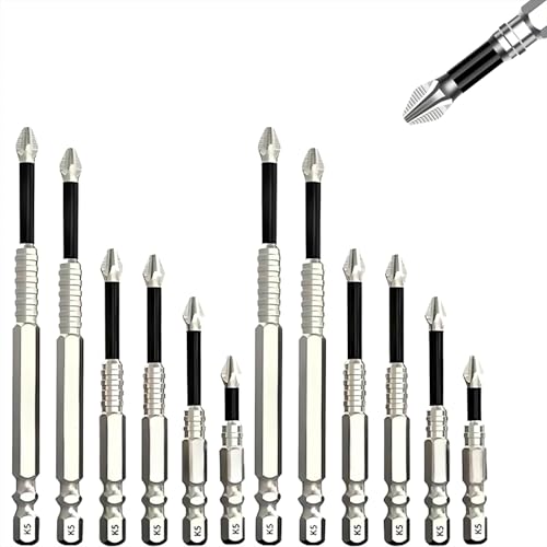 Image of High Magnetic Screwdriver Drill Bit Set, 2025 New Strong Magnetic Durability Screwdriver Drill Bit Set, Anti-Slip Magnetic Electric Screwdriver Set(6PCS*2)