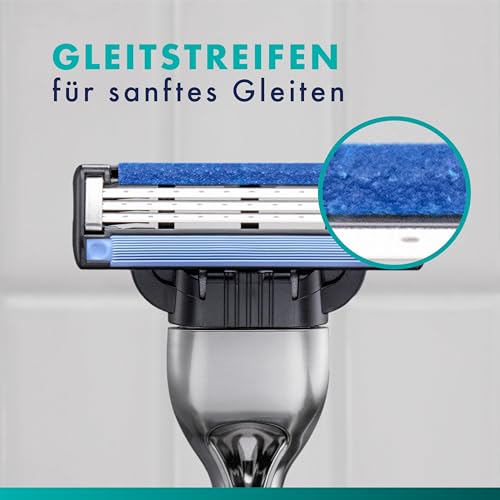 Gillette Mach 3 Klingen Herren, 24 Original Rasierklingen, Blau - Ersatzklingen Männer für Nassrasierer mit Gleitstreifen für Ein Sanftes Gleiten Und Klingenbeschichtung