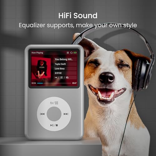 Image of Y1 Mp3 Player with Bluetooth 128G Innioasis Version Upgrade Portable Mini HiFi Sound Bluetooth Digital Music Player 2.4 inch Screen Nice Gift for 2025 Silver